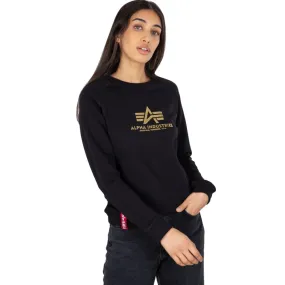 Alpha Industries Damen New Basic Sweater Wmn Foil Print black/yellow gold