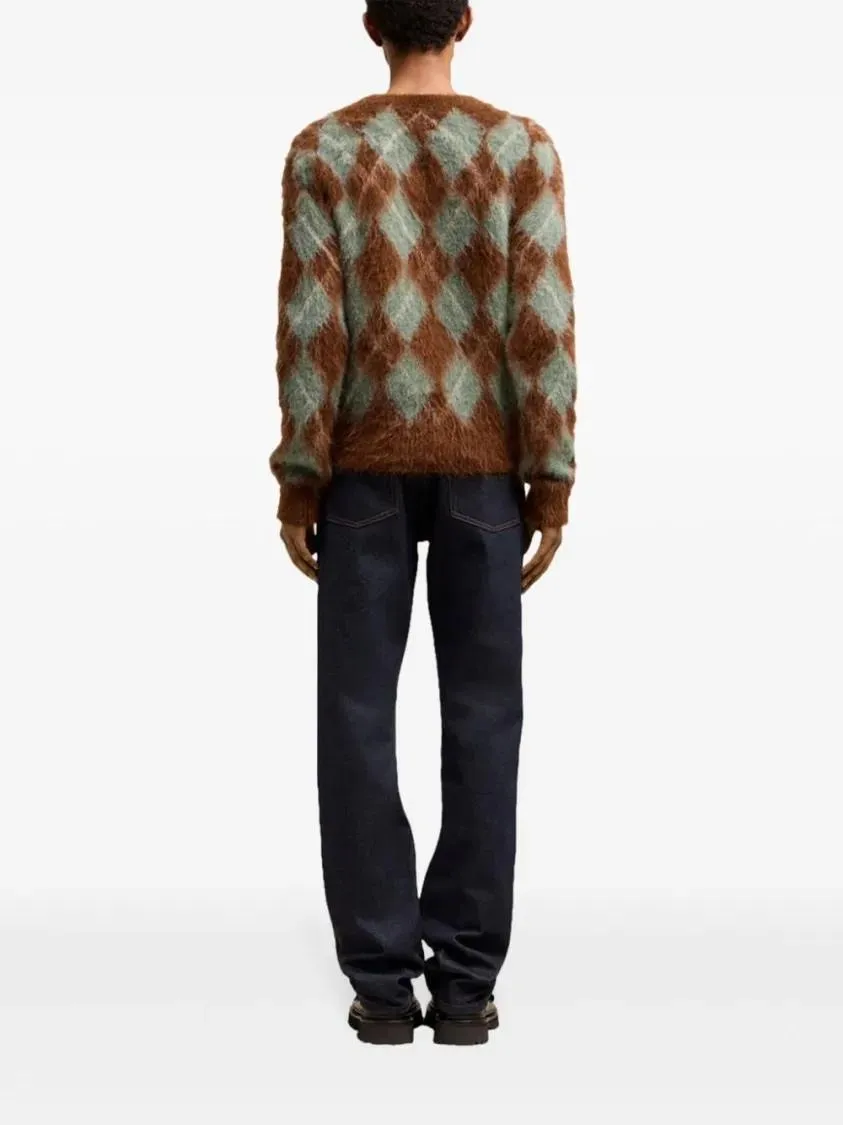   AMI Paris  Brown And Green Wool Sweater Brown  Pullover 