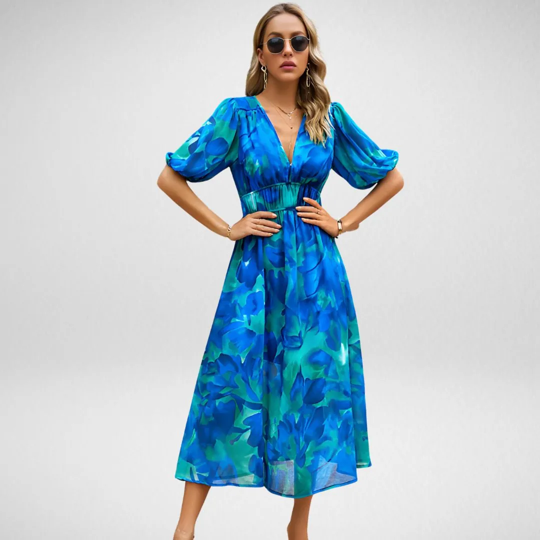Bezauberndes Kleid mit V-Ausschnitt