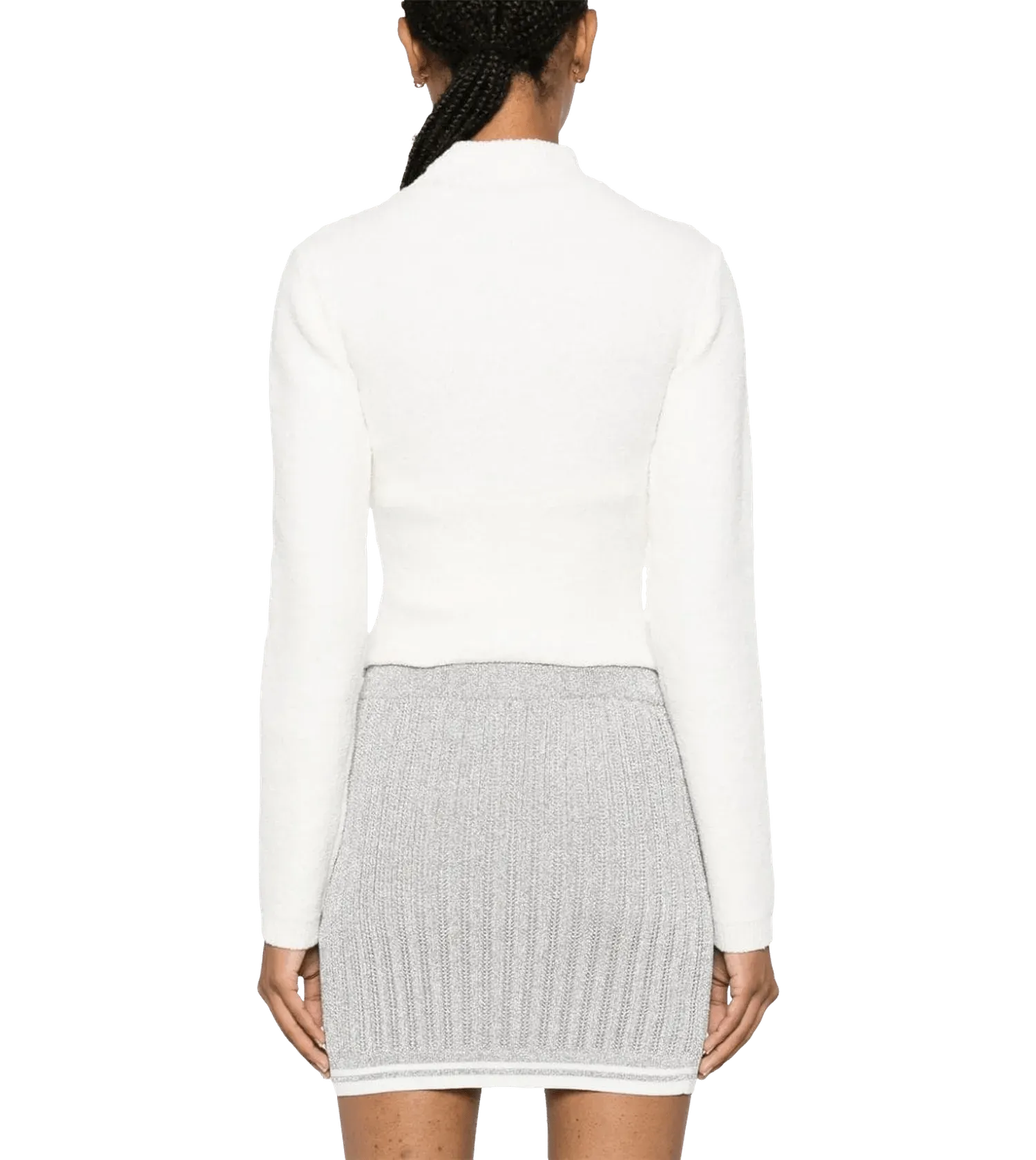   Casablanca  Boucle Bustier Top mit Logo-Stickerei white white