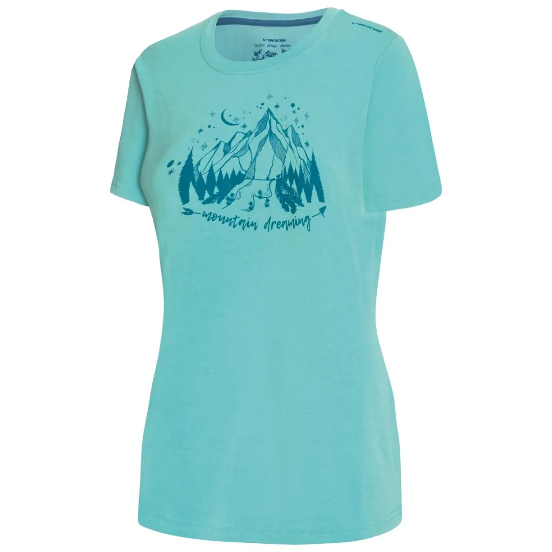 Damen-Bambus-T-Shirt Lako türkis