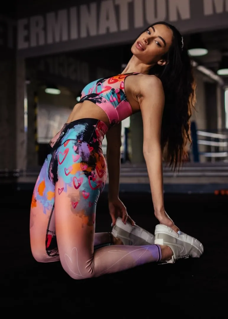 Damen-Leggings KFIT® Amare türkis/pink