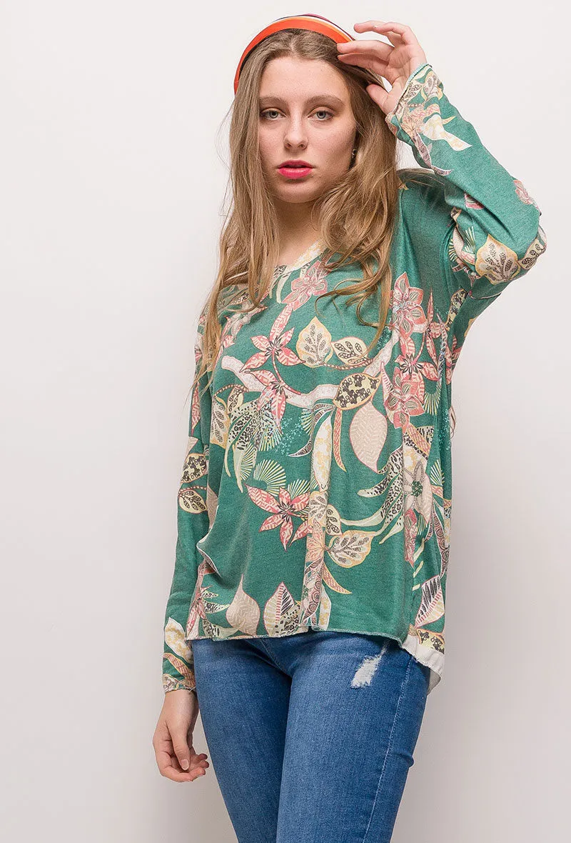Fine sweater with print