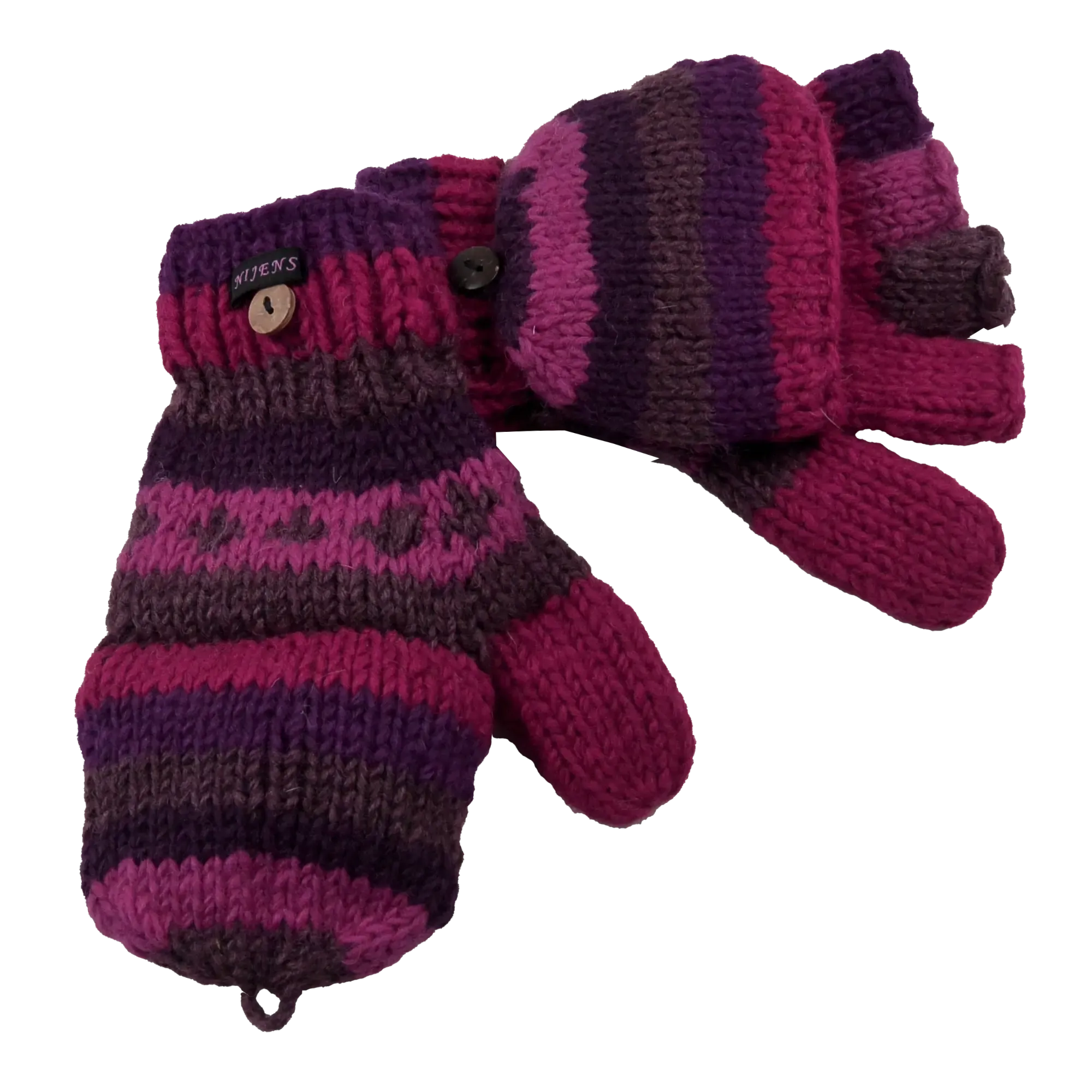 Fustlinge Fingerfreie Handschuhen aus Wolle Lila-Magenta Poollaris-C-07