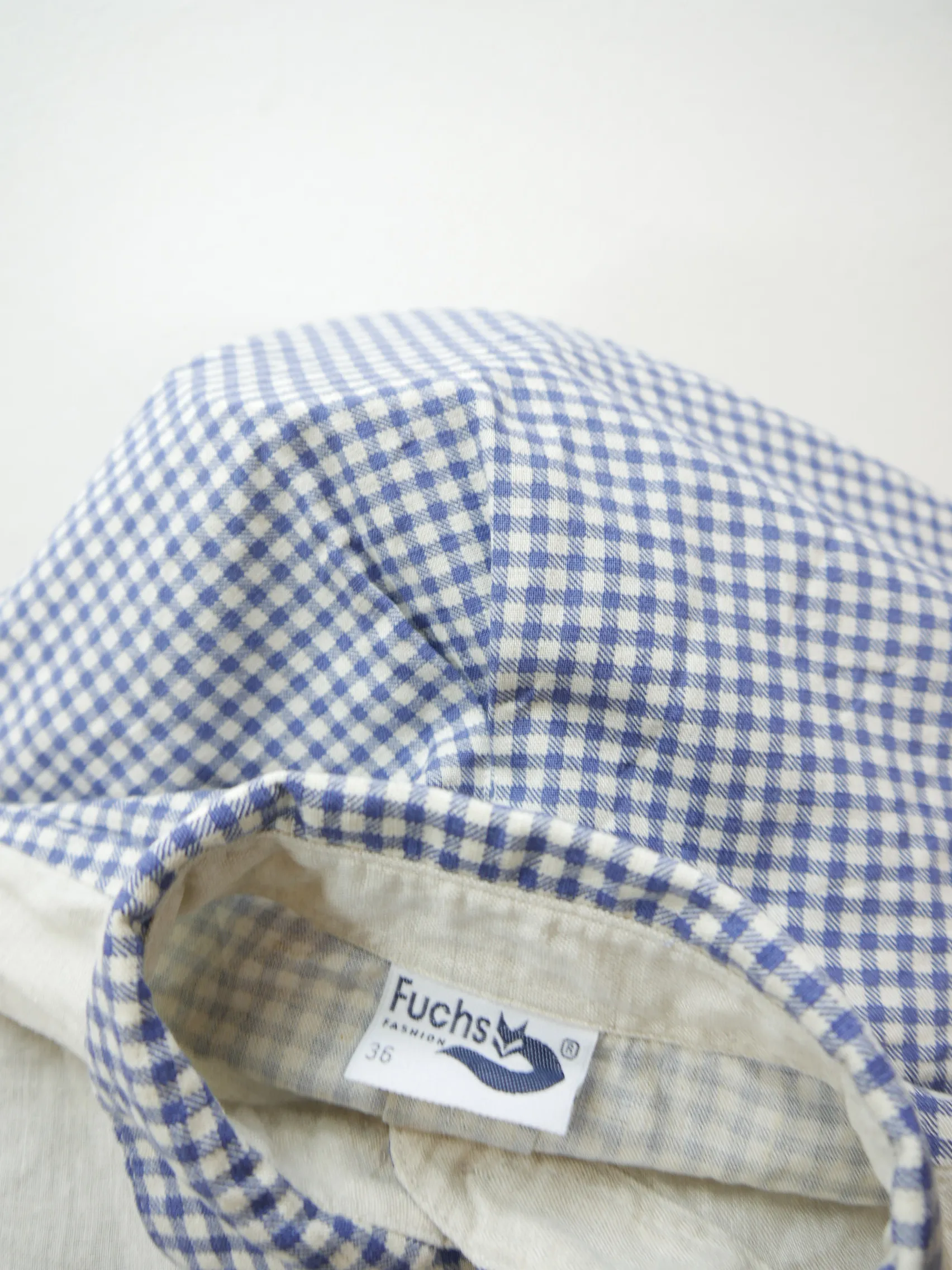 Gr.36 Trachtenbluse blau/creme Bluse Fuchs Leinenmischung Stickerei TB7230