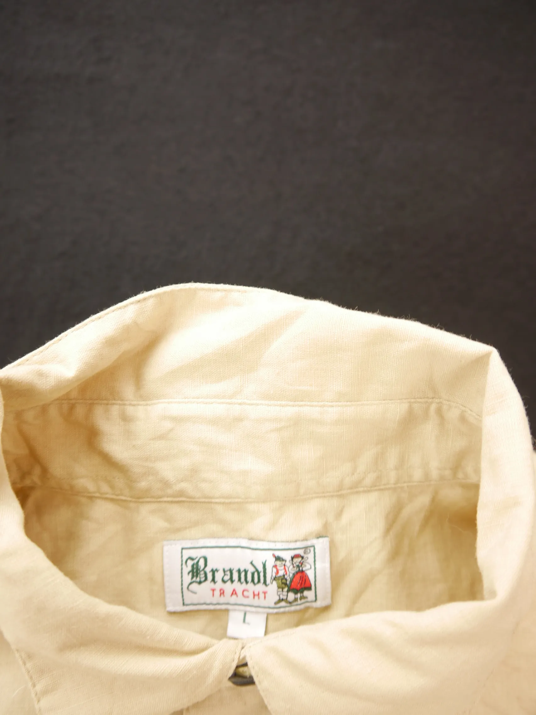Gr.44 Trachtenbluse beige Bluse Brandl Baumwollmischung Stickerei TB7098