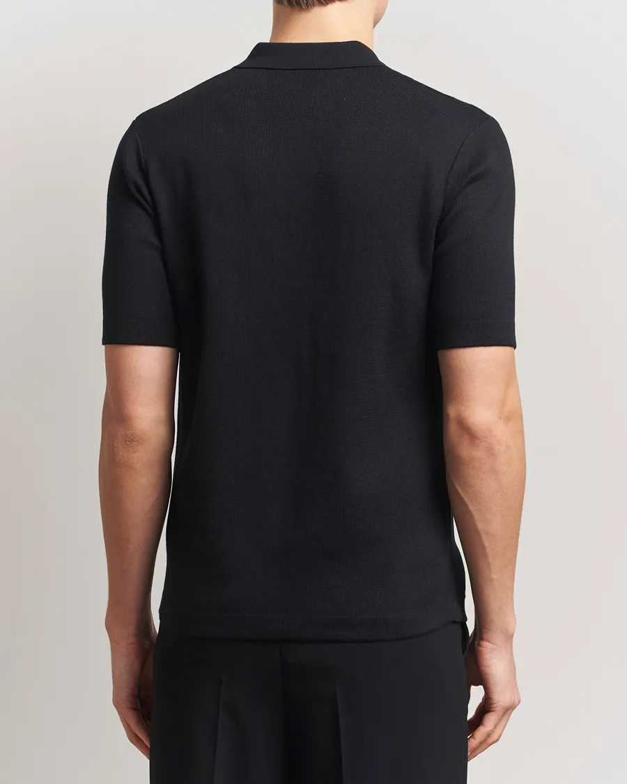 Knitted Short Sleeve Shirt Black