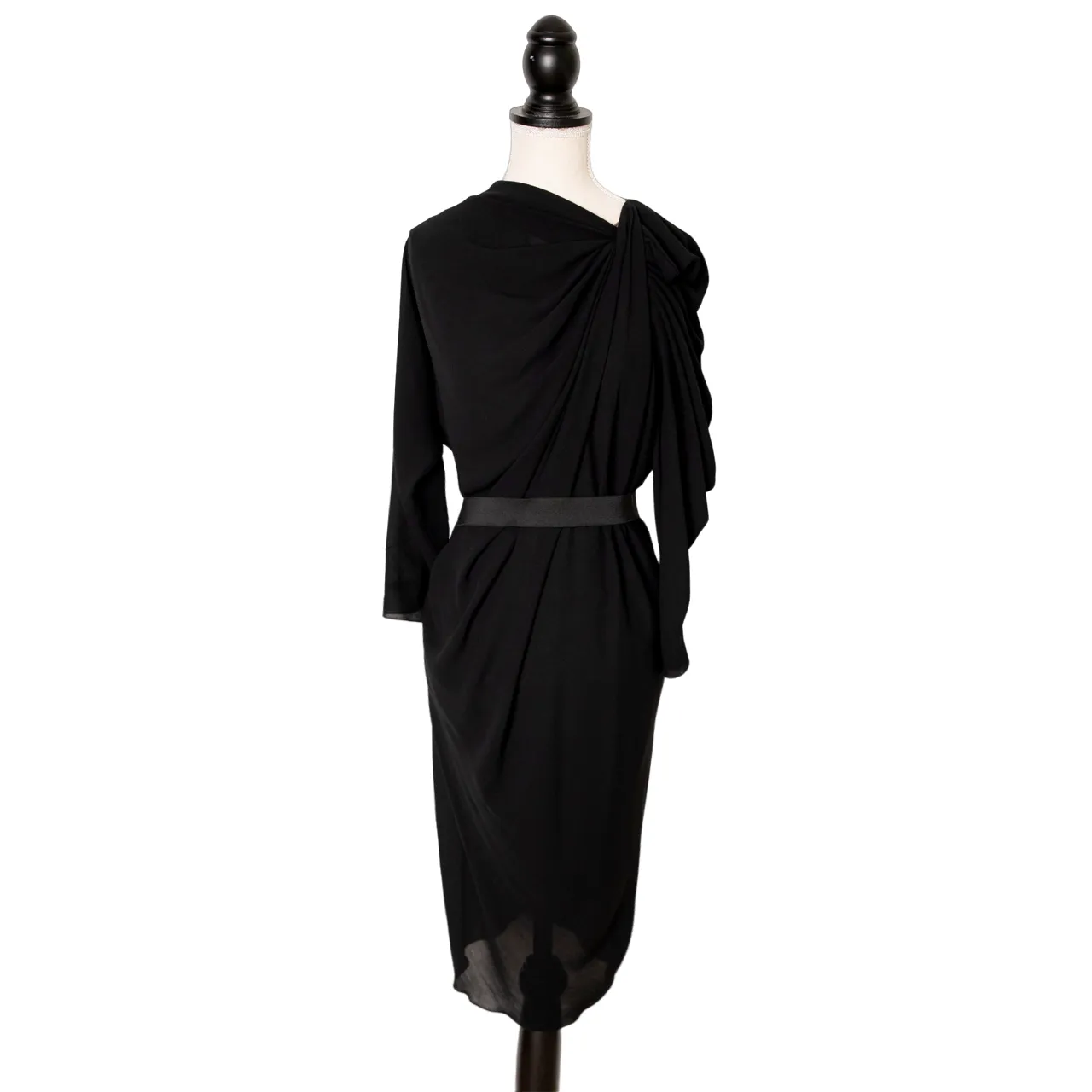 Lanvin Gerafftes Cocktailkleid aus Seide mit Gürtel