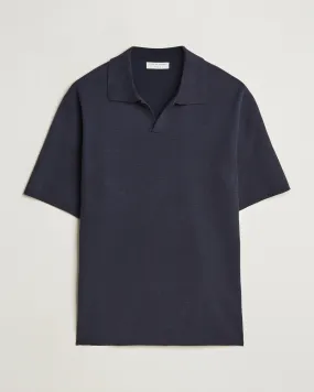 Maelon Cotton/Linen Polo Light Ink