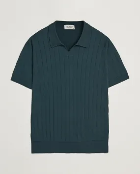 Roper Open Collar Sea Island Polo Rain Forest