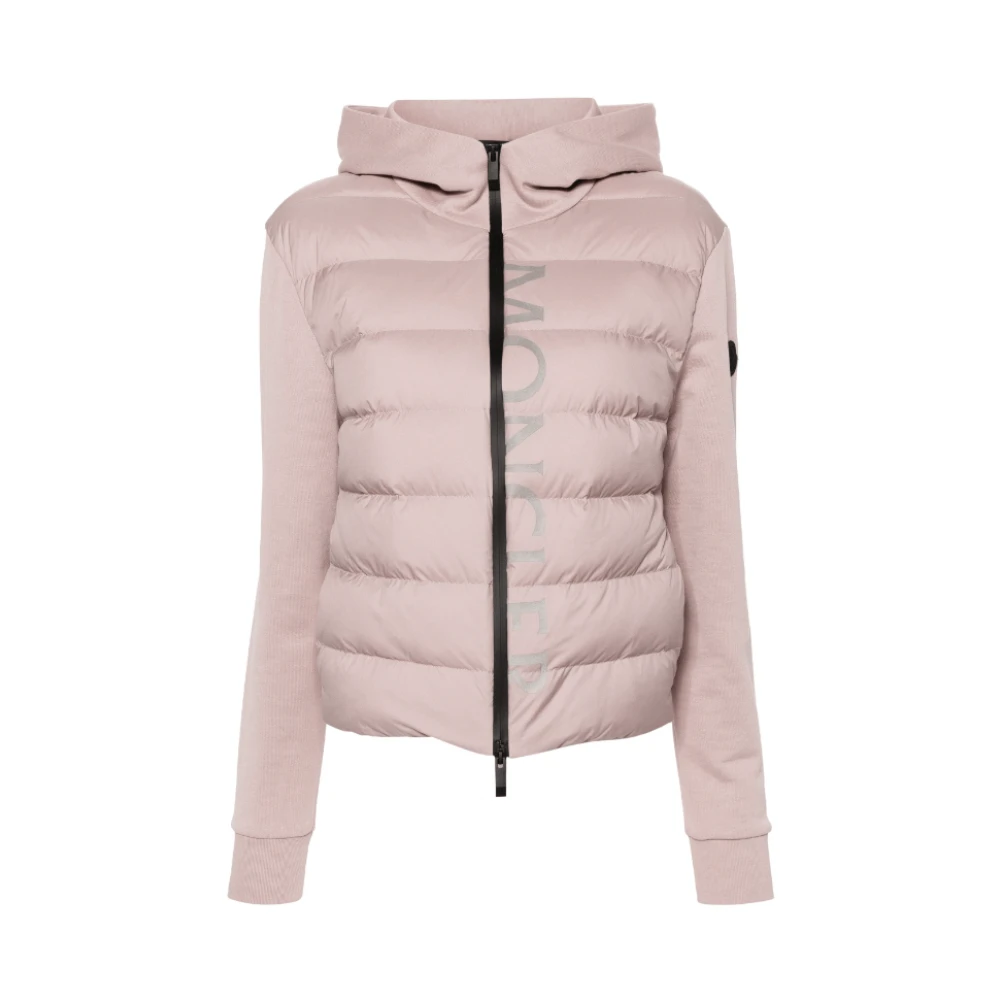 Rosa Kapuzenjacke mit Logo-Print