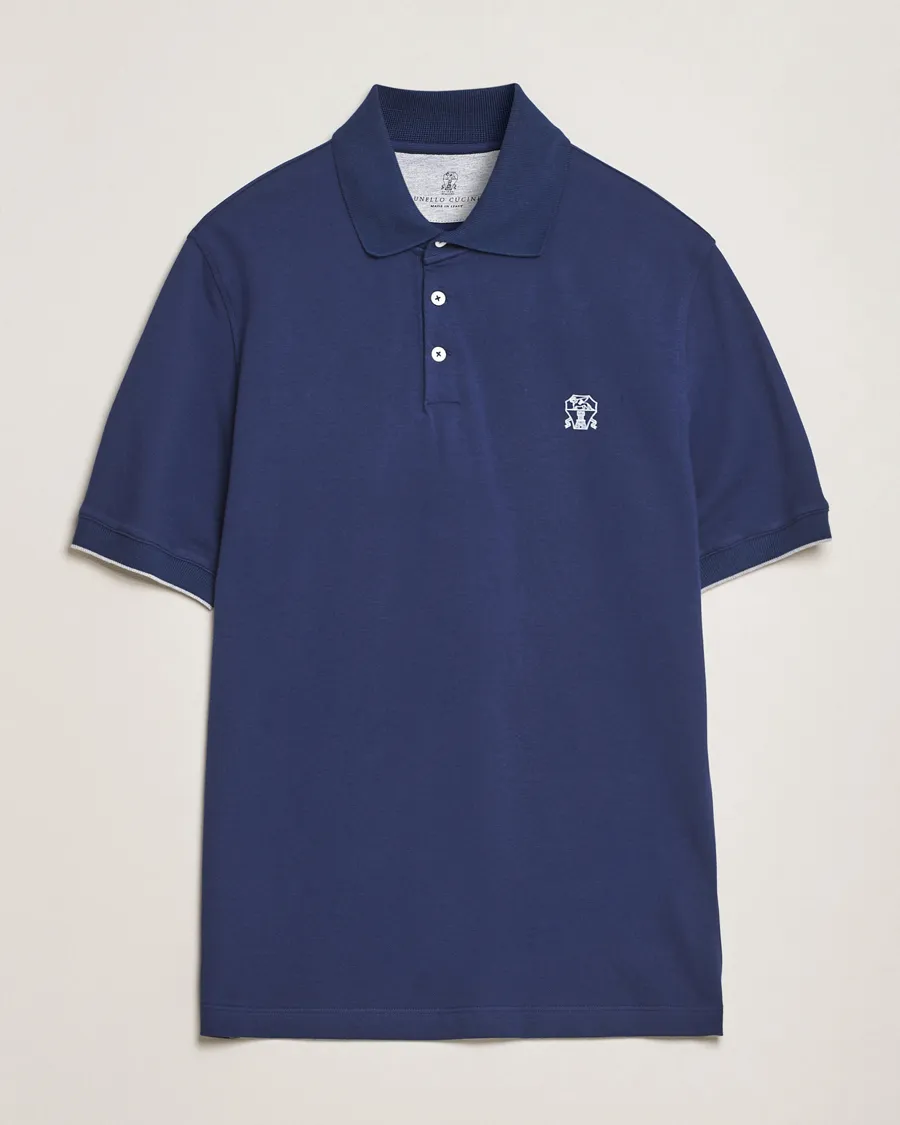 Short Sleeve Logo Polo Navy