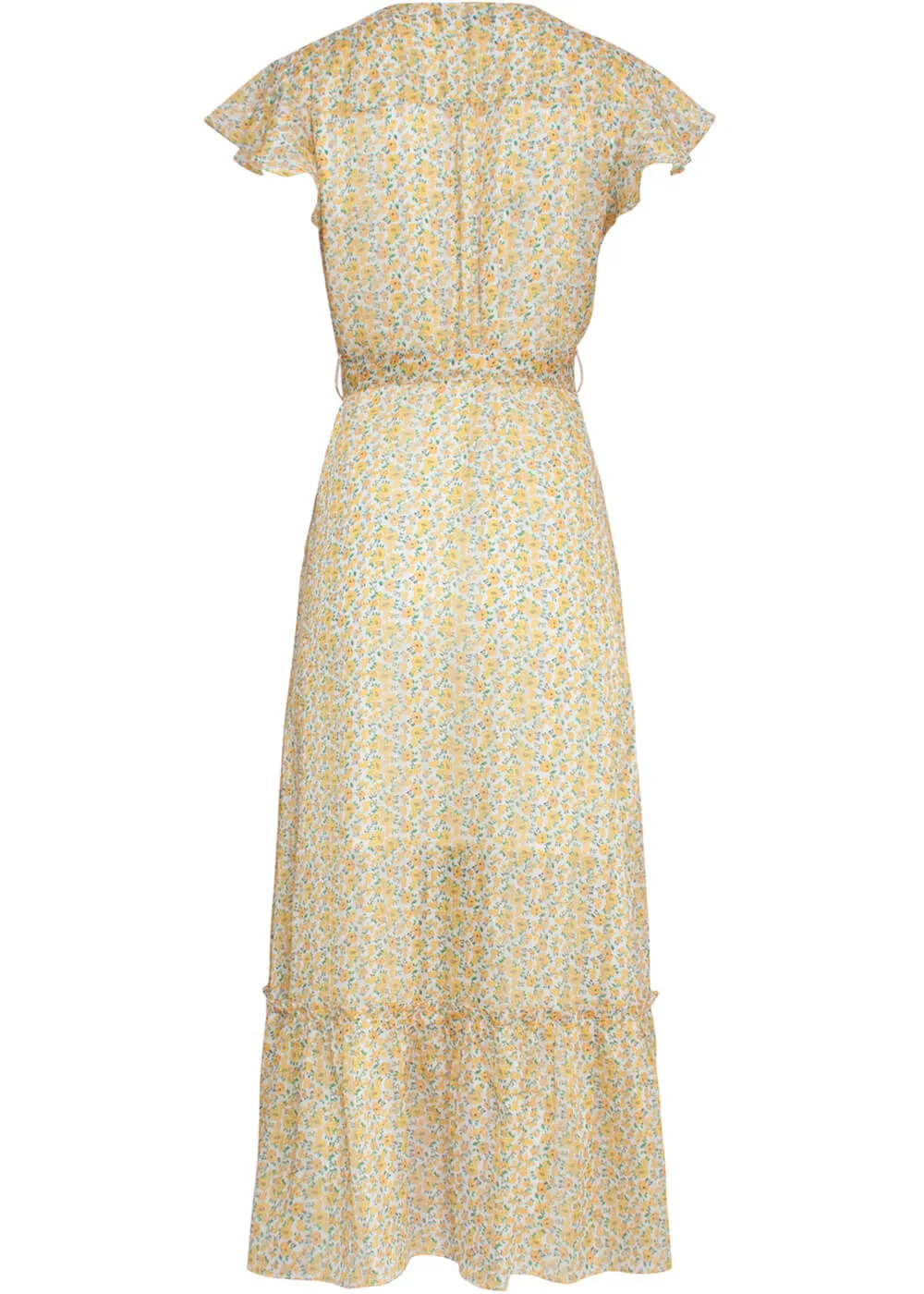 Smashed Lemon Flower Field 70's Maxikleid Gelb