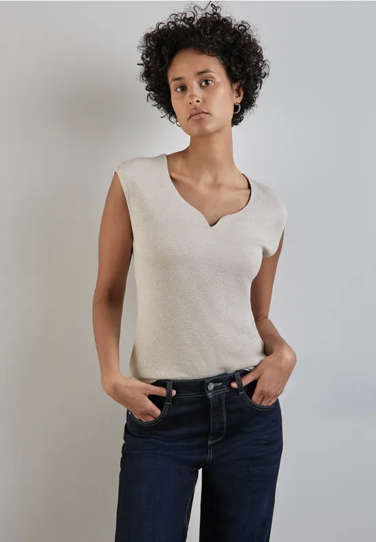 Street One T-Shirt mit Herzausschnitt  - Style ADA