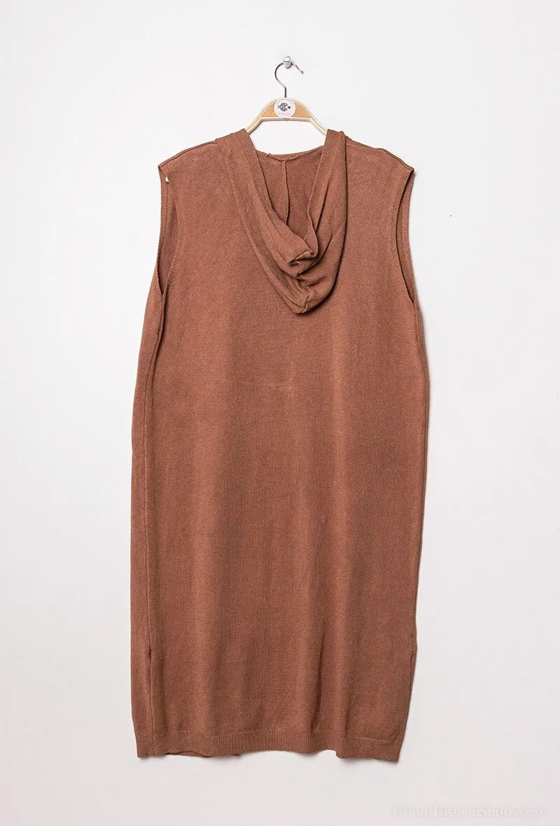 Vest with sleeveless hood